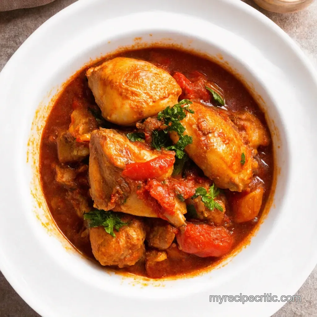 Master Hunter's Stew: Braised Chicken in a Flavorful Tomato Sauce